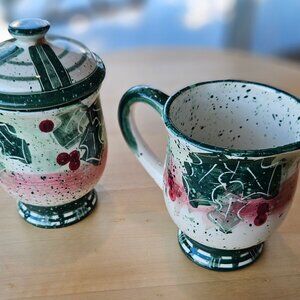 ENESCO Julie Ueland Sugar and Creamer Holly